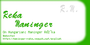 reka maninger business card